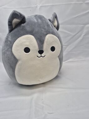 Gray & Cream Plush Animal Throw Pillow